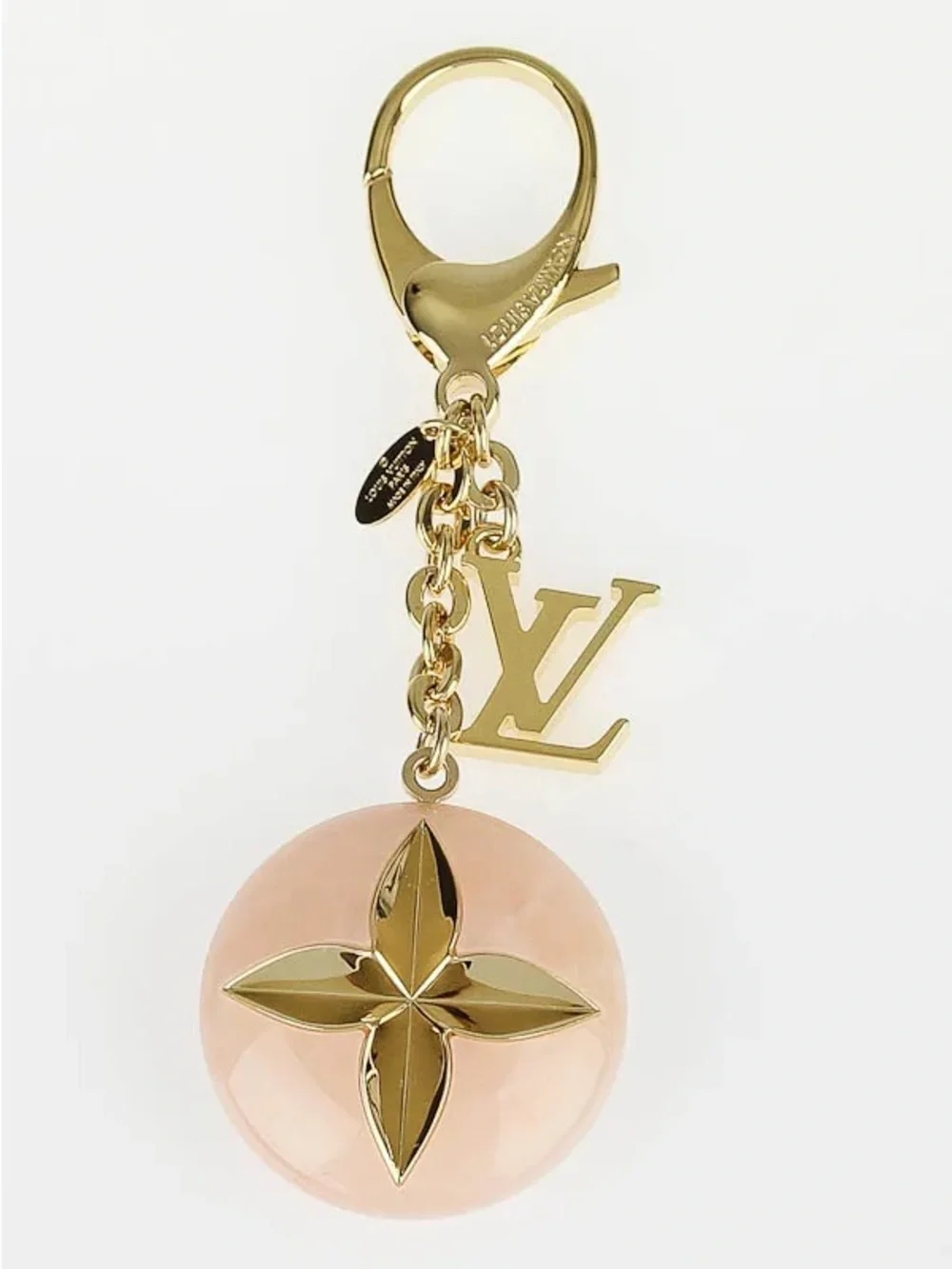Louis Vuitton Hollow Flower Gold Monogram Fleur Charm Keyholder
